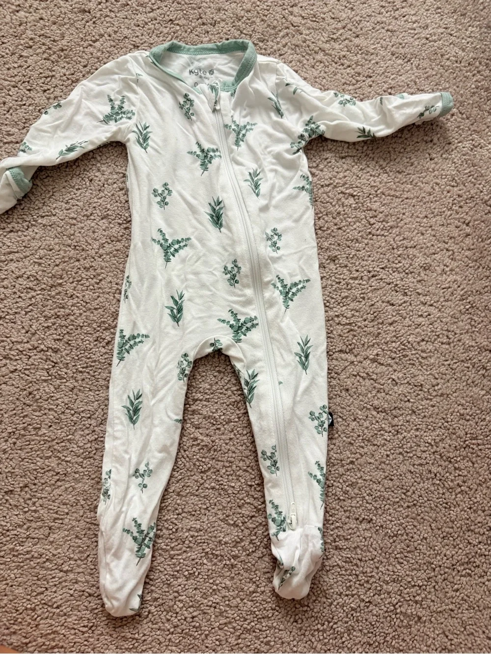 Kyte baby 0-3 eucalyptus footie